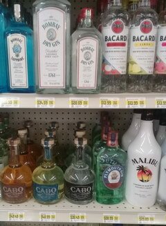 US-Alkoholpreise, Gin, Bacardi & Tequila