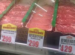 US-Fleischpreise, gekühltes Rindfleisch in Scheiben