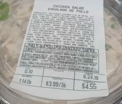 Dîners bon marché en supermarché aux USA, Salade de poulet 