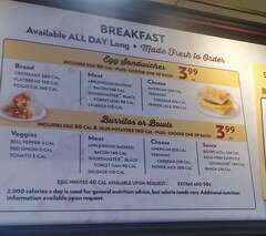 Wie viel kostet ein billiges Mittagessen in den USA, Frühstück