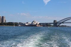 Sydney Sehenswürdigkeiten, Blick auf das Opernhaus von der Fähre aus, Fahrt nach Manly Beach