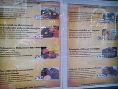 Preise für eine Mahlzeit in einem Restaurant in Wien, Steakgerichte