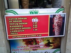 Prix dans les cafés de Bakou, Shawarma