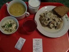 Preise für Lebensmittel in Minsk, Minsk, meine Mahlzeit im Speisesaal Guma