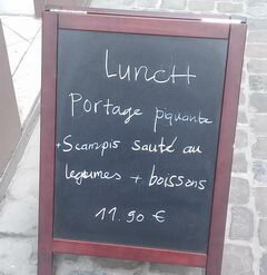 Lebensmittelpreise in Brüssel, Mittags- und Abendmenü