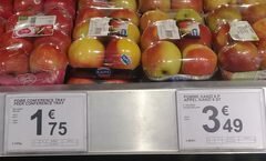 Le coût des légumes et des fruits en Belgique, les pommes