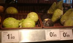Die Kosten für Obst und Gemüse in Belgien, Kohl