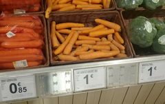 Le coût des légumes et des fruits en Belgique, les carottes