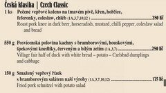 Preise im billigen Restaurant für Touristen in Prag, Tschechische Küche