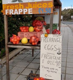 Lebensmittelpreise in Zypern, Gemüsepreise auf der Straße