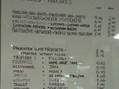 Café-Preise in Tallinn, Pfannkuchen und Füllungen