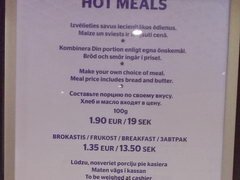 Was kostet das Essen auf einer Silja Line Fähre, Preise für Café-Mahlzeiten