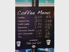 Was kostet das Essen auf der Silja Line Fähre, Kaffeepreise