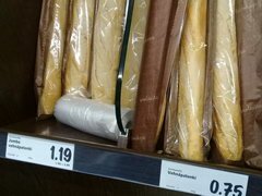 Lebensmittelpreise in Geschäften in Helsinki, Brot - Baguettes