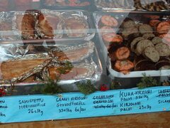 Preise auf dem Helsinki Embankment Market, Räucherfischprodukte