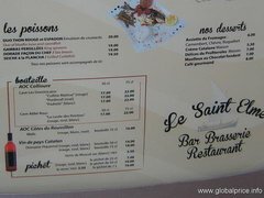 Preise in Frankreich, Getränke in einem Restaurant