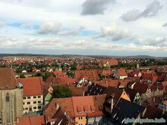 Deutschland und bayerische Städte, Rottenburg nad Tauber vom Glockenturm aus gesehen