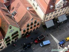 Deutschland, Bilder von bayerischen Städten, Blick auf Rottenburg vom dortigen Glockenturm