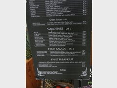 Kosten für eine Mahlzeit in einem Cafe in Trogir (Kroatien), Frische Säfte