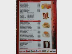 Preise in Goa für Essen in Restaurants, Getränke