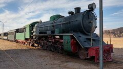 A voir et à faire en Jordanie, Vieille locomotive à vapeur en vain