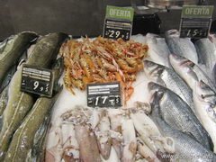 Preise für Fleischerzeugnisse in Barcelona, Garnelen, Tintenfisch, Fisch