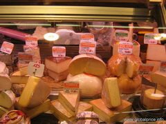 Prix à Barselona dans un supermarché, Différents fromages à pâte dure