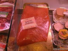 Wie viel kostet es, auf dem Markt von Barcelona gesalzenen Lachs zu kaufen...