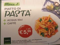 prix des restaurants en Italie, Macaroni 