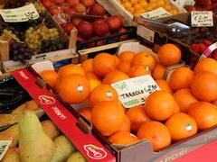 Lebensmittelpreise in Venedig, Orangen auf dem Markt