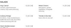 Kanadische Restaurantpreise in Toronto, Salate