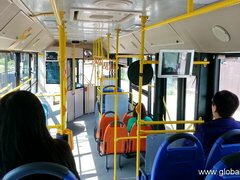 Transport à Almaty, intérieur du bus