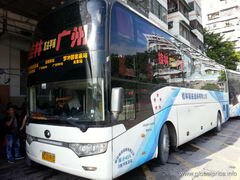 Busse in Guangzhou, China Schlafwagenbus außen