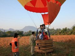 Laos, Vientiane, Heißluftballonfahrt