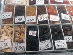 Prix des épiceries à Riga sur le marché, Fruits secs