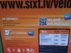 Preise in Riga für Unterhaltung, Fahrradverleih