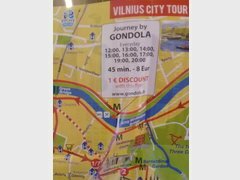 Coût des attractions à Vilnius, tour en gondole sur la rivière