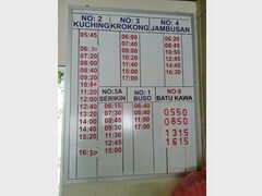 Malaisie, transport à Kuching, horaire des bus №2 et №3 de Bau