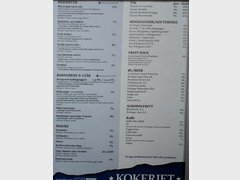 Restaurantpreise in Oslo, Norwegen Desserts und Getränke