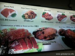 Auckland food cafe Preise, Schweine- und Hühnerfleischgerichte