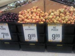 Lebensmittelpreise in Neuseeland, Pfirsiche