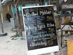 Philippines, Bohol, food prices, Prix dans le café sur la plage pour les Philippins