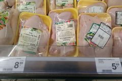 Lebensmittelpreise in Warschau, Polen, Hähnchenpreise