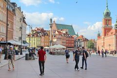 Urlaub und Unterhaltung in Warschau, Polen, Burgplatz - zentraler touristischer Ort