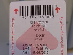Transport interurbain en Écosse, gare routière, billetterie pour les bagages