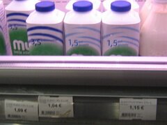 Slowenien Lebensmittelpreise in Ljubljana, Milch