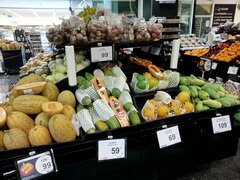 Produits alimentaires dans les supermarchés de Thaïlande à Pattaya, Légumes