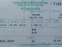 Transport en Thaïlande à Pattaya, Billet de train