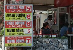 Lebensmittelpreise in der Türkei in Antalya, Lokale Café-Preise