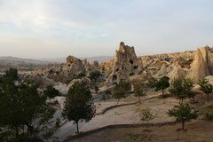 Cappadoce, Turquie, Habitations d'hommes des cavernes dans les rochers